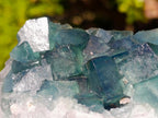 Natural Cabinet Size Green Cubic Fluorite Specimens x 4 From Mandrosonoro, Madagascar - Toprock Gemstones and Minerals 