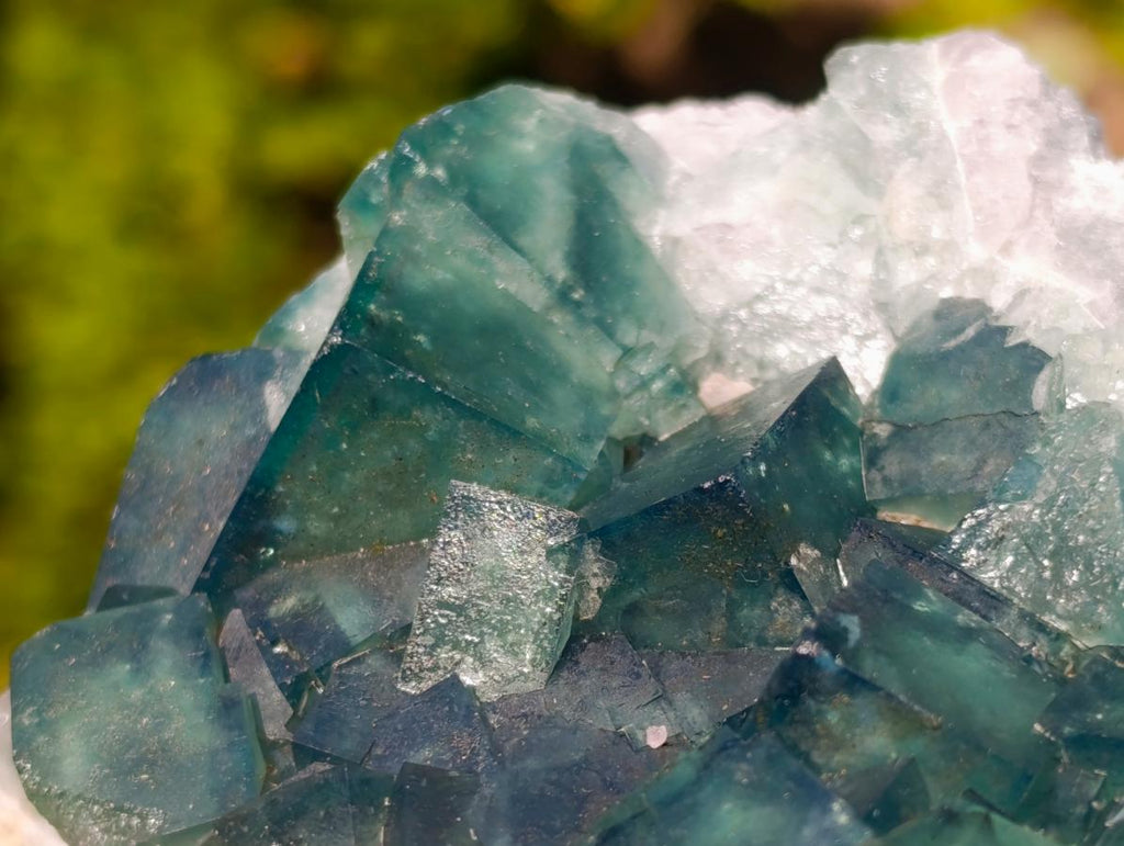 Natural Cabinet Size Green Cubic Fluorite Specimens x 4 From Mandrosonoro, Madagascar - Toprock Gemstones and Minerals 