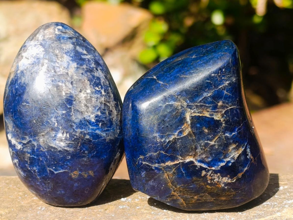Polished Ultra Rare Dumortierite Standing Display Pieces x 6 From Madagascar - Toprock Gemstones and Minerals 