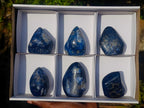 Polished Ultra Rare Dumortierite Standing Display Pieces x 6 From Madagascar - Toprock Gemstones and Minerals 