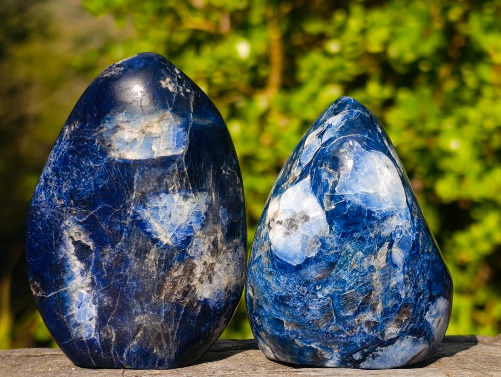 Polished Ultra Rare Dumortierite Standing Display Pieces x 6 From Madagascar - Toprock Gemstones and Minerals 