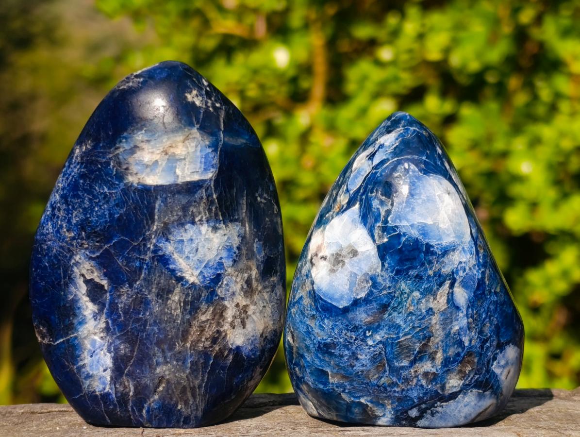 Polished Ultra Rare Dumortierite Standing Display Pieces x 6 From Madagascar - Toprock Gemstones and Minerals 