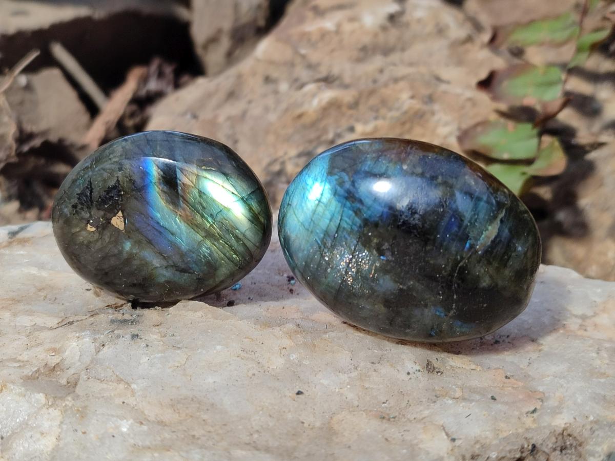 Polished Labradorite Palm Stones x 30 From Madagascar - Toprock Gemstones and Minerals 