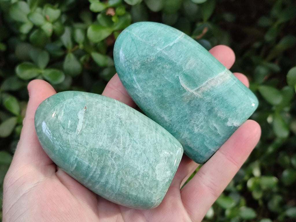 Polished Amazonite Standing Display Pieces x 12 From Madagascar - Toprock Gemstones and Minerals 
