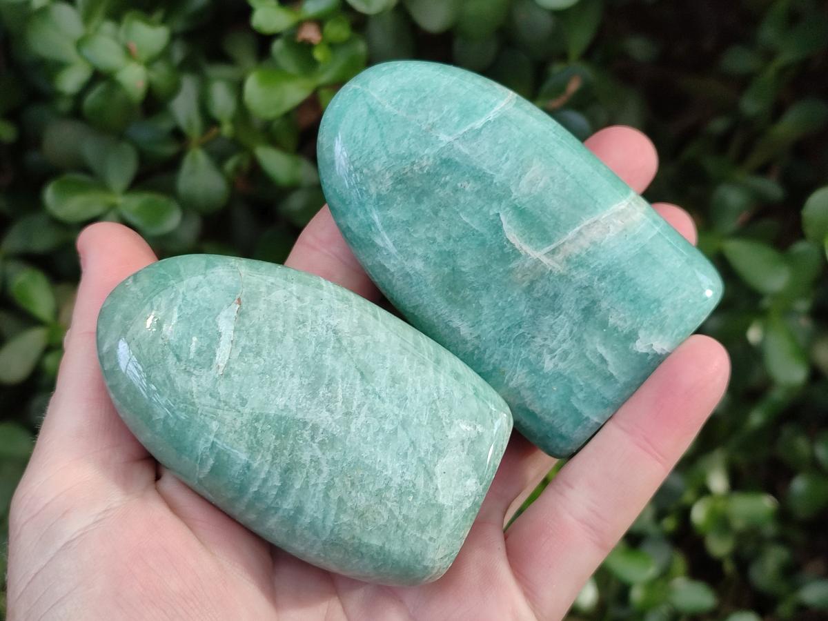Polished Amazonite Standing Display Pieces x 12 From Madagascar - Toprock Gemstones and Minerals 