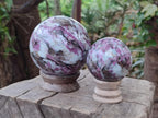 Polished Rubellite Pink Tourmaline Spheres x 2 From Ambatondrazaka, Madagascar - Toprock Gemstones and Minerals 