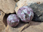 Polished Rubellite Pink Tourmaline Spheres x 2 From Ambatondrazaka, Madagascar - Toprock Gemstones and Minerals 