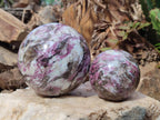 Polished Rubellite Pink Tourmaline Spheres x 2 From Ambatondrazaka, Madagascar - Toprock Gemstones and Minerals 