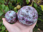 Polished Rubellite Pink Tourmaline Spheres x 2 From Ambatondrazaka, Madagascar - Toprock Gemstones and Minerals 