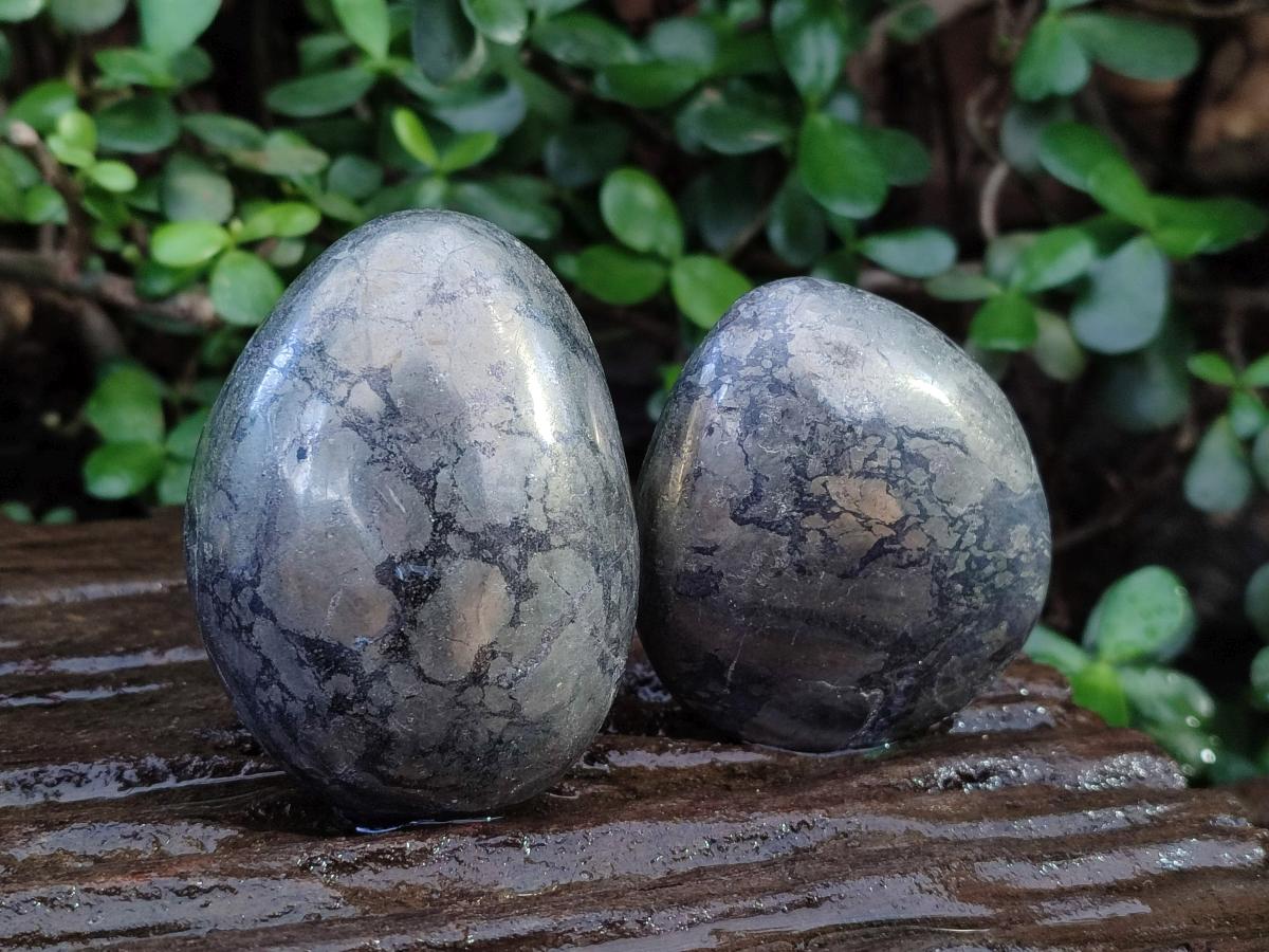 Polished Basalt Pharaoh Stone Galets x 4 From Iron Duke Mine, Zimbabwe - Toprock Gemstones and Minerals 