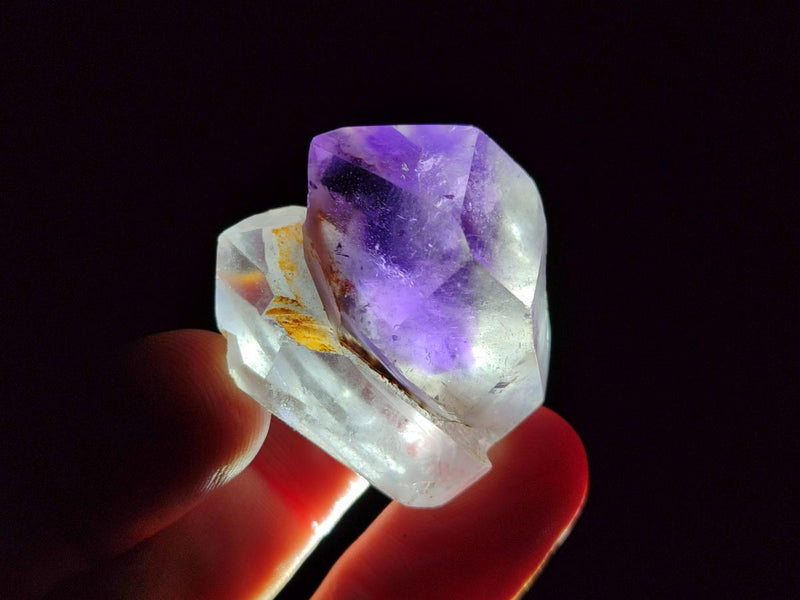 Polished Smokey Window Amethyst Crystals x 12 From Akansobe, Madagascar - Toprock Gemstones and Minerals 