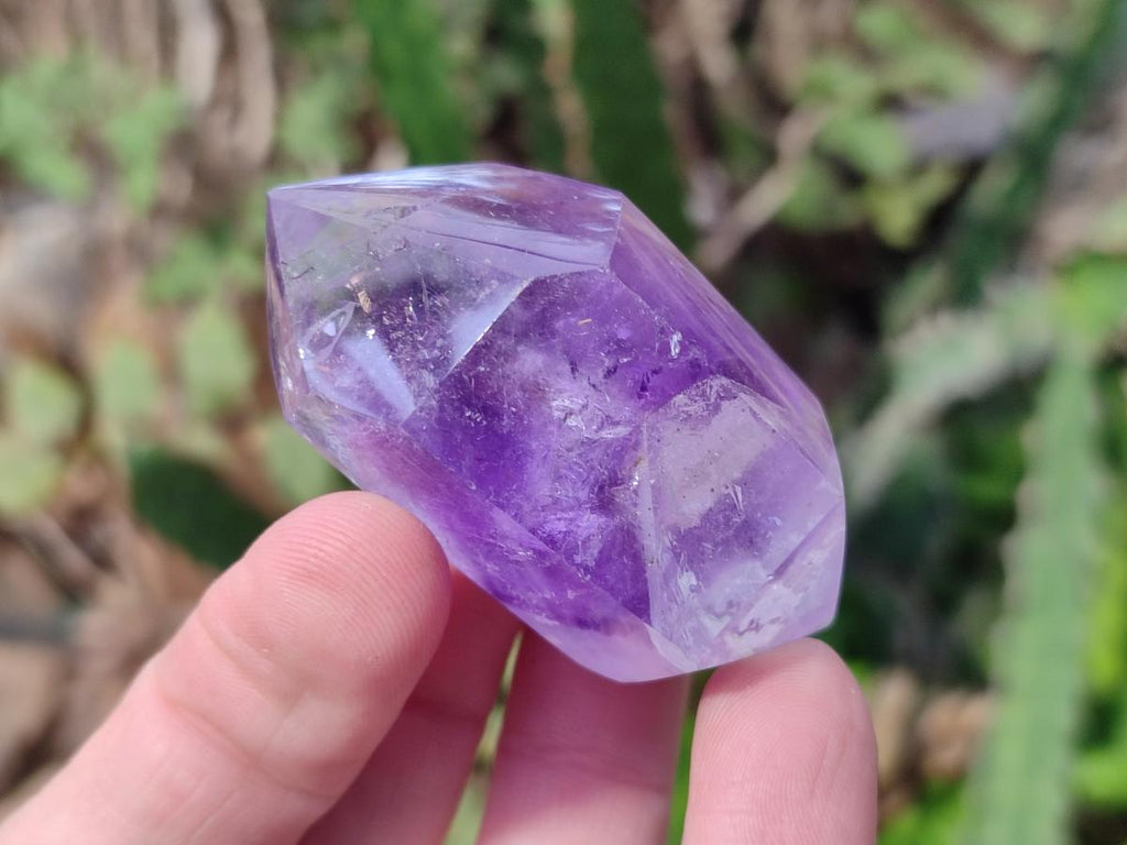 Polished Smokey Window Amethyst Crystals x 12 From Akansobe, Madagascar - Toprock Gemstones and Minerals 