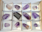 Polished Smokey Window Amethyst Crystals x 12 From Akansobe, Madagascar - Toprock Gemstones and Minerals 