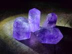 Polished Smokey Window Amethyst Crystals x 12 From Akansobe, Madagascar - Toprock Gemstones and Minerals 