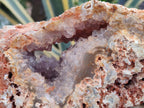 Polished One Side Agate Amethyst Geode with Ball Flower Formation x 1 From Maintirano, Madagascar - Toprock Gemstones and Minerals 