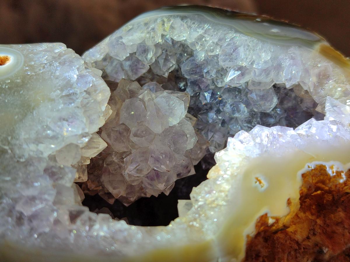 Polished One Side Agate Amethyst Geode with Ball Flower Formation x 1 From Maintirano, Madagascar - Toprock Gemstones and Minerals 