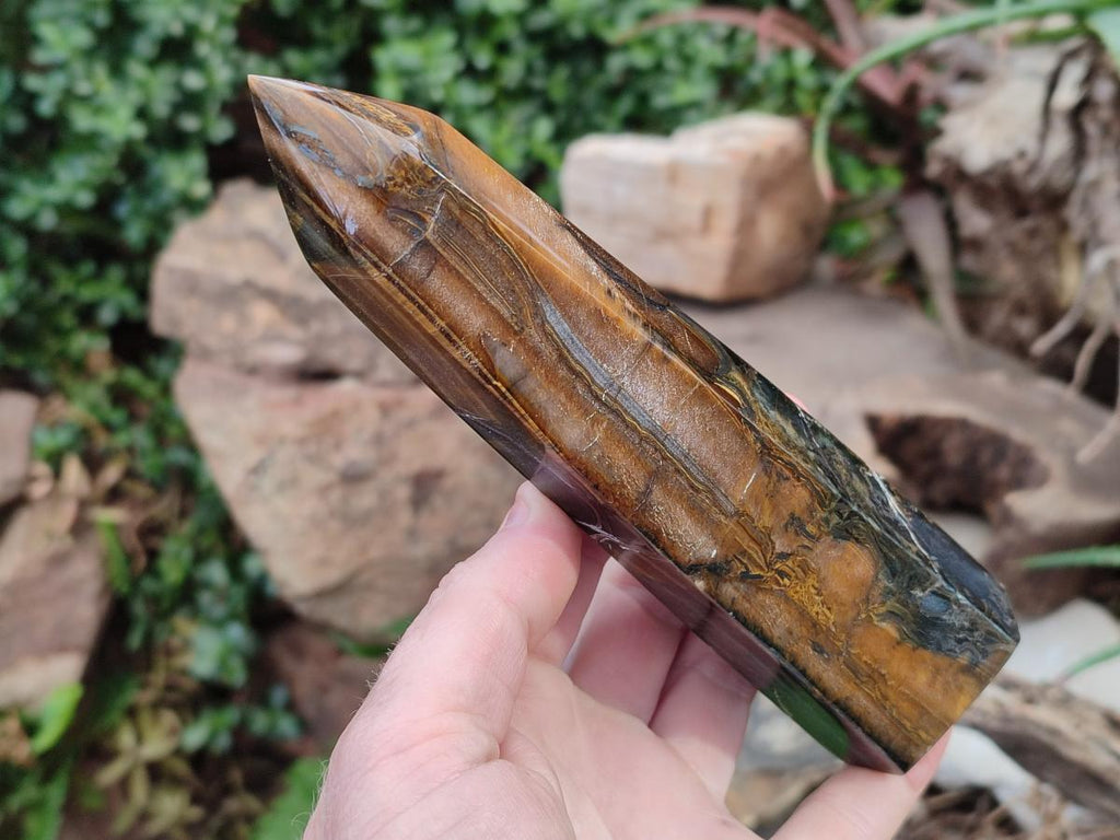 Polished Golden Tigers Eye Display Crystals x 4 From Prieska, South Africa - Toprock Gemstones and Minerals 