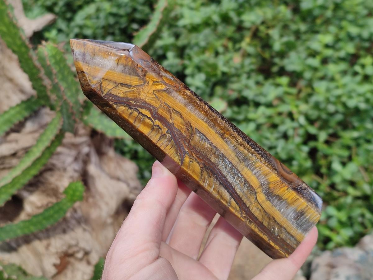 Polished Golden Tigers Eye Display Crystals x 4 From Prieska, South Africa - Toprock Gemstones and Minerals 