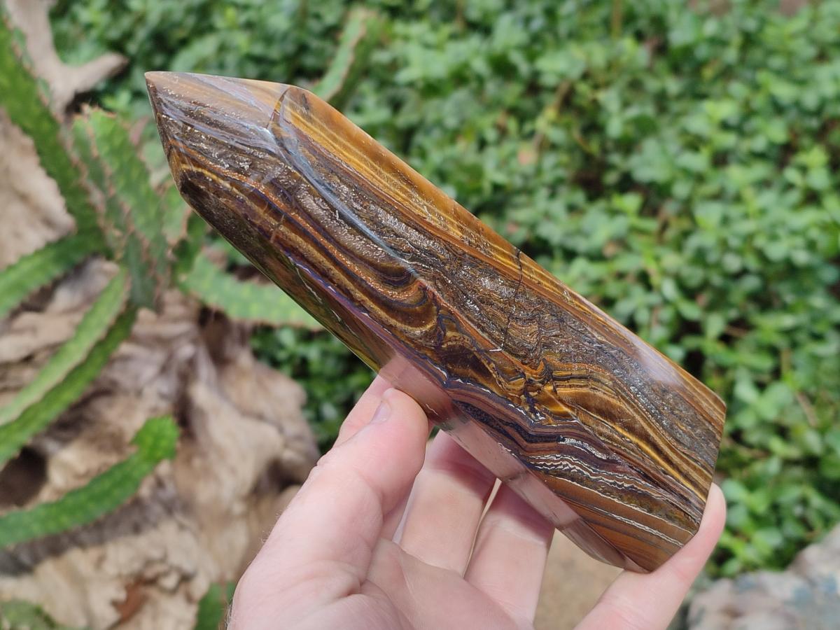 Polished Golden Tigers Eye Display Crystals x 4 From Prieska, South Africa - Toprock Gemstones and Minerals 