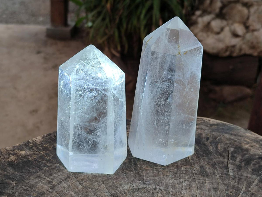 Polished Clear Quartz Display Crystals x 2 From Madagascar - Toprock Gemstones and Minerals 