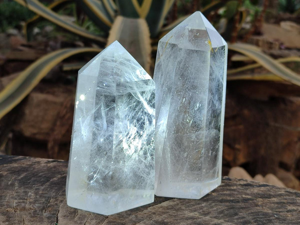 Polished Clear Quartz Display Crystals x 2 From Madagascar - Toprock Gemstones and Minerals 