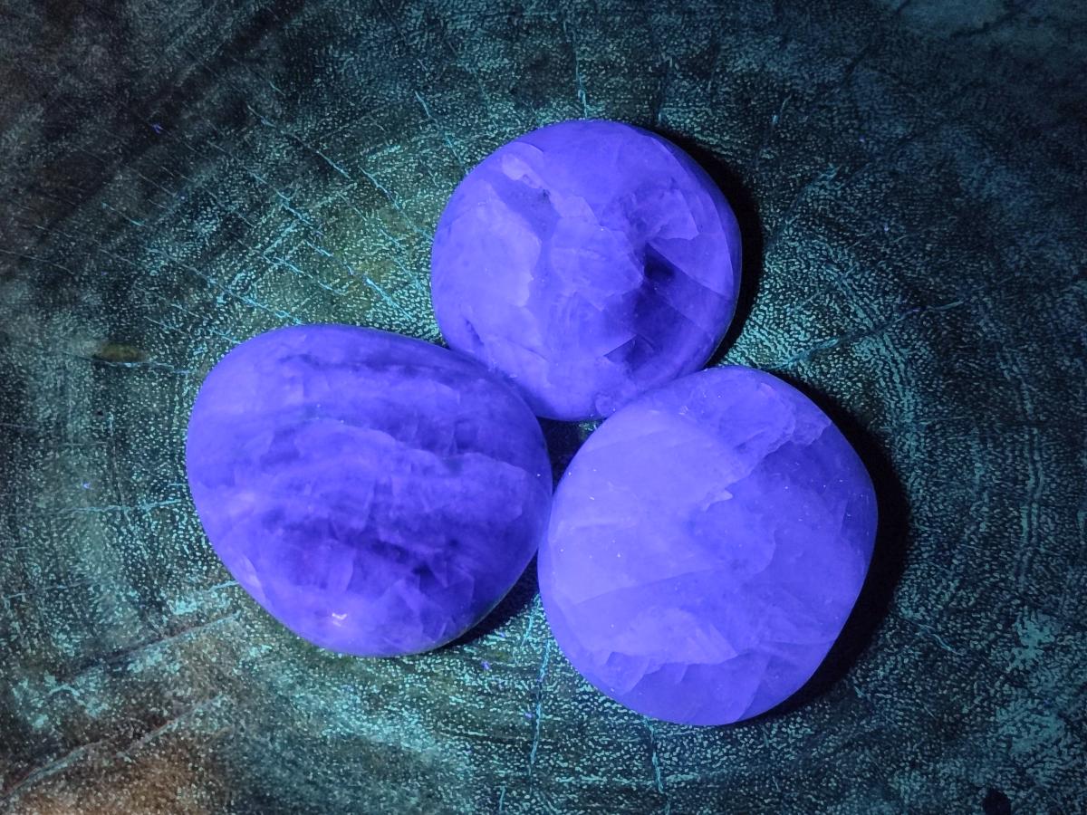 Polished Watermelon Fluorite Palm Stones x 12 From Uis, Namibia - Toprock Gemstones and Minerals 