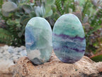 Polished Watermelon Fluorite Palm Stones x 12 From Uis, Namibia - Toprock Gemstones and Minerals 