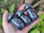 Polished Gabbro 'Merlinite' Mushrooms x 12 From Ambatofinandrahana, Madagascar - Toprock Gemstones and Minerals 
