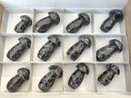 Polished Gabbro 'Merlinite' Mushrooms x 12 From Ambatofinandrahana, Madagascar - Toprock Gemstones and Minerals 