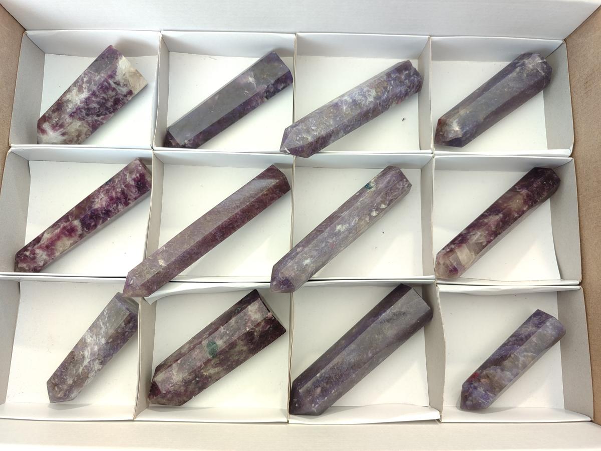 Polished Lepidolite Display Crystals x 12 From Ambatondrazaka, Madagascar - Toprock Gemstones and Minerals 