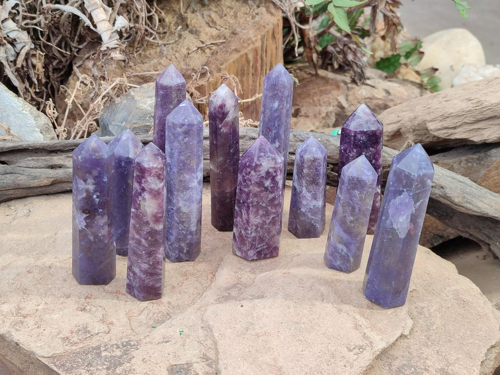 Polished Lepidolite Display Crystals x 12 From Ambatondrazaka, Madagascar - Toprock Gemstones and Minerals 