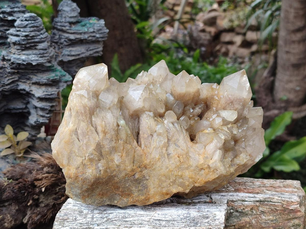Natural Large Cascading White Phantom Smokey Luena Quartz Cluster x 1 From Luena, Congo - Toprock Gemstones and Minerals 