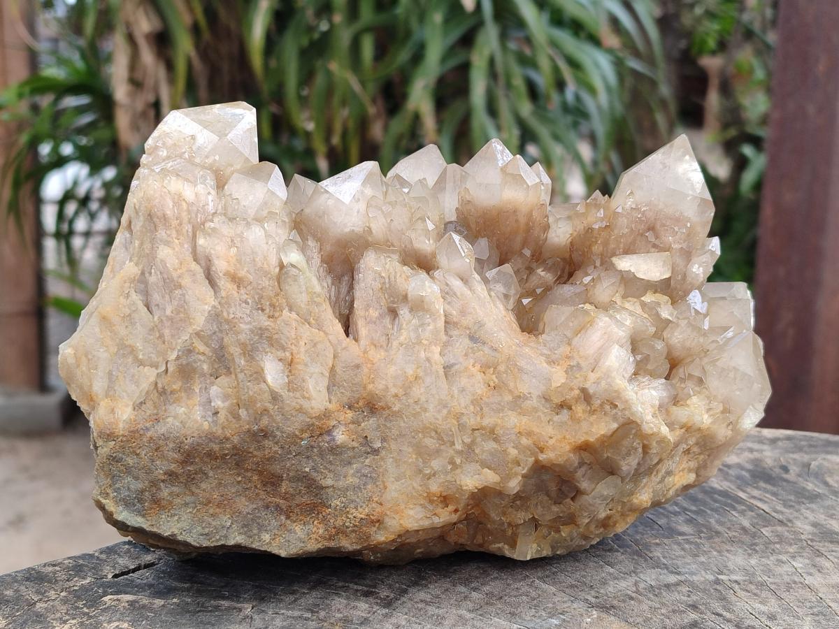 Natural Large Cascading White Phantom Smokey Luena Quartz Cluster x 1 From Luena, Congo - Toprock Gemstones and Minerals 