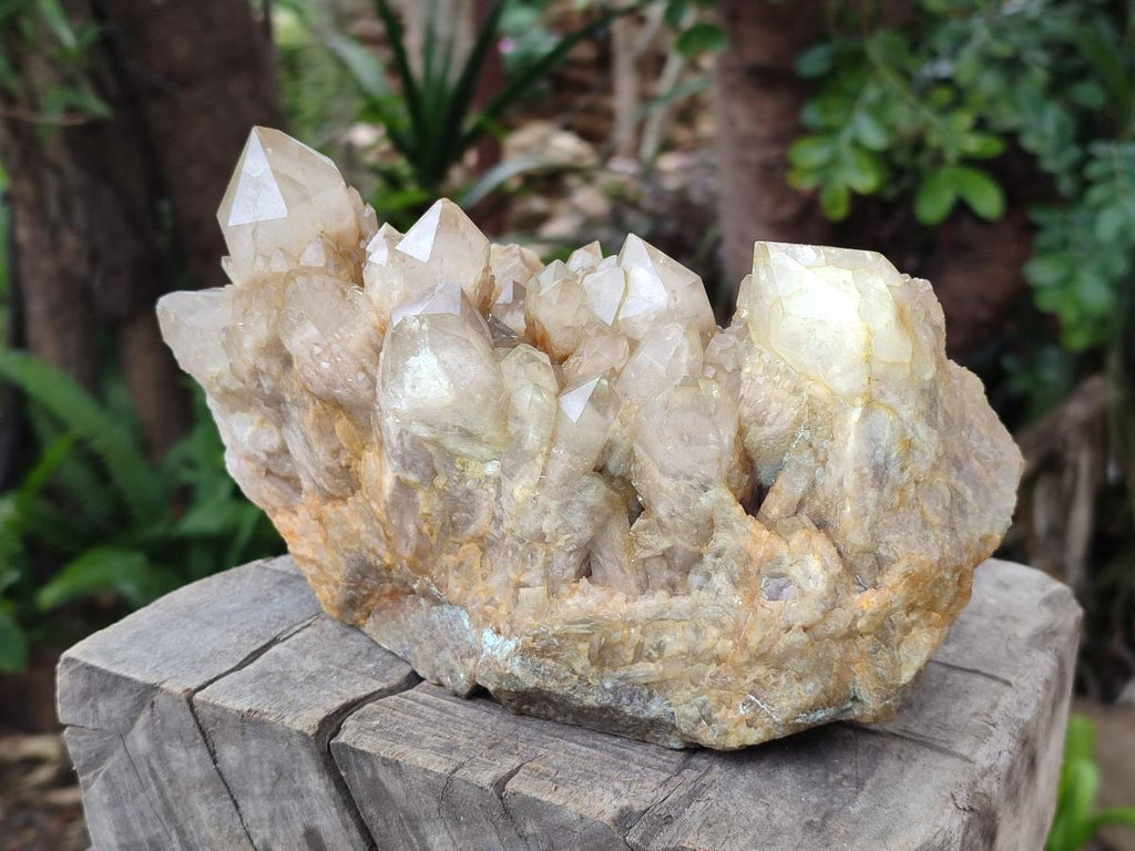 Natural Large Cascading White Phantom Smokey Luena Quartz Cluster x 1 From Luena, Congo - Toprock Gemstones and Minerals 