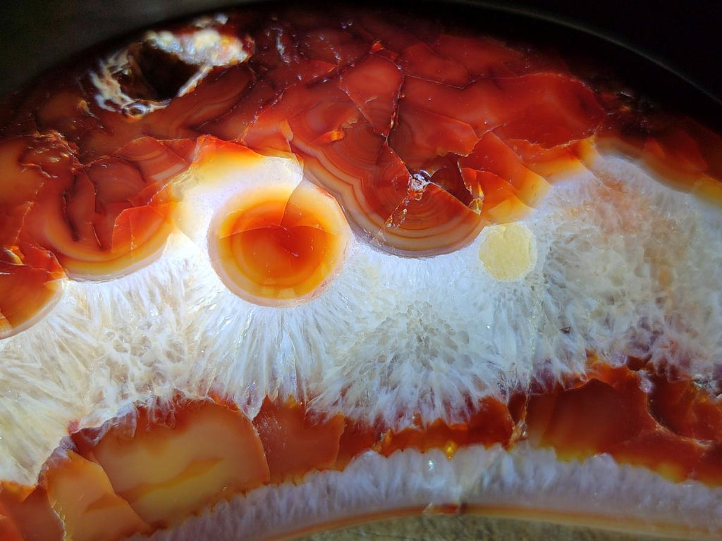 Polished Carnelian Gemstone Crescent Moons x 3 From Madagascar - Toprock Gemstones and Minerals 