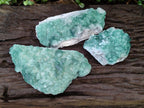 Natural Cabinet Size Green Cubic Fluorite Specimens x 3 From Mandrosonoro, Madagascar - Toprock Gemstones and Minerals 
