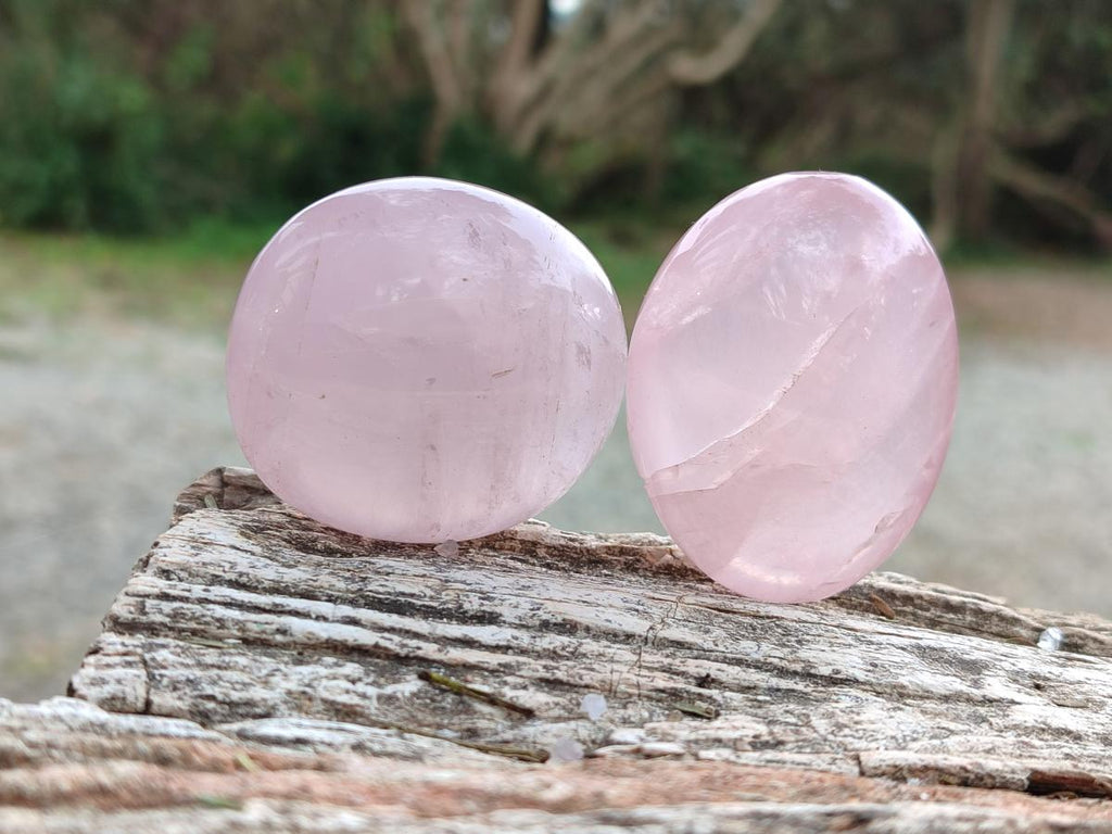 Polished Gemmy Rose Quartz Palm Stones x 20 From Madagascar - Toprock Gemstones and Minerals 