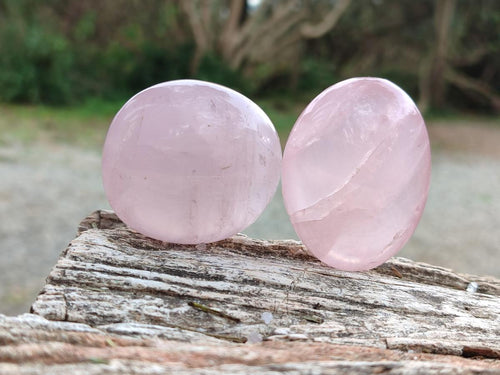 Polished Gemmy Rose Quartz Palm Stones x 20 From Madagascar - Toprock Gemstones and Minerals 