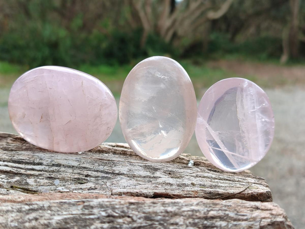 Polished Gemmy Rose Quartz Palm Stones x 20 From Madagascar - Toprock Gemstones and Minerals 
