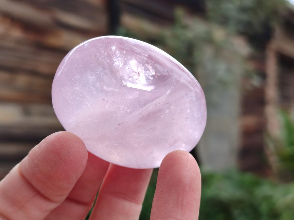 Polished Gemmy Rose Quartz Palm Stones x 20 From Madagascar - Toprock Gemstones and Minerals 