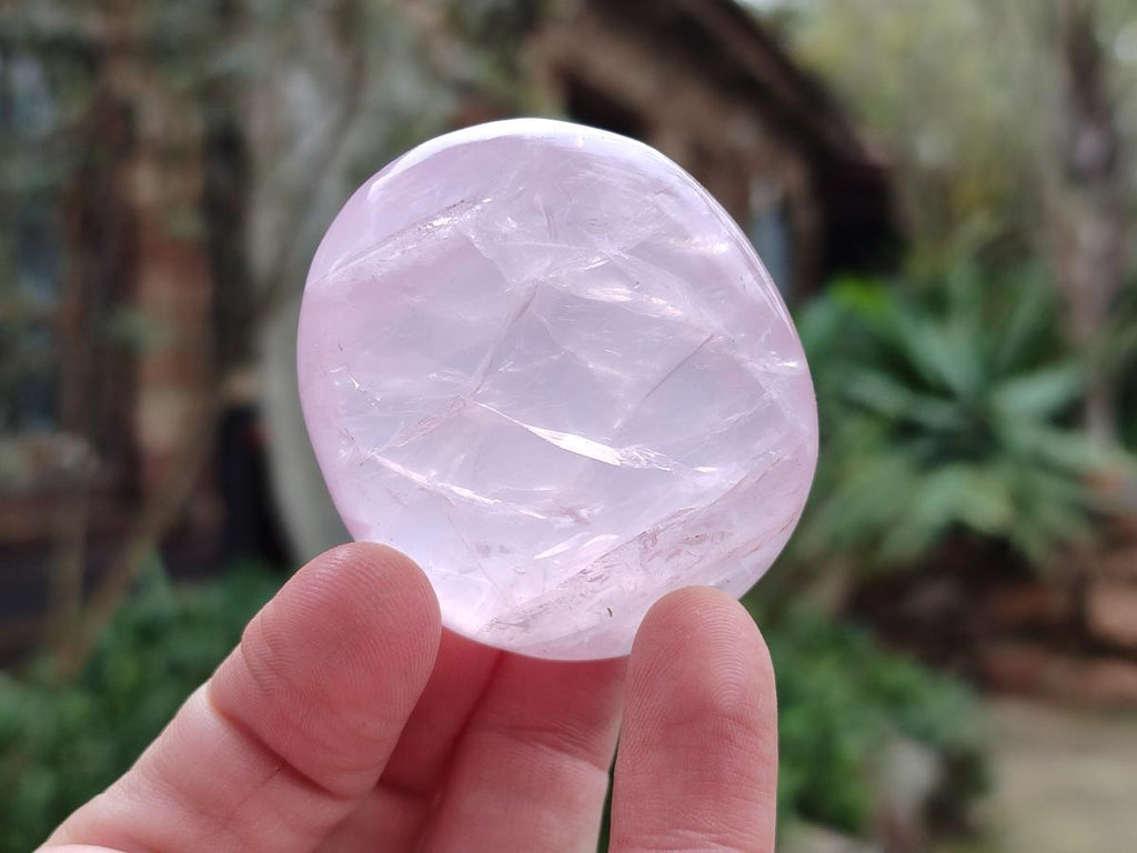 Polished Gemmy Rose Quartz Palm Stones x 20 From Madagascar - Toprock Gemstones and Minerals 