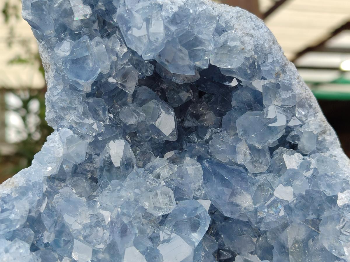 Natural Large Blue Celestite Geode Specimen x 1 From Sakoany, Madagascar - Toprock Gemstones and Minerals 