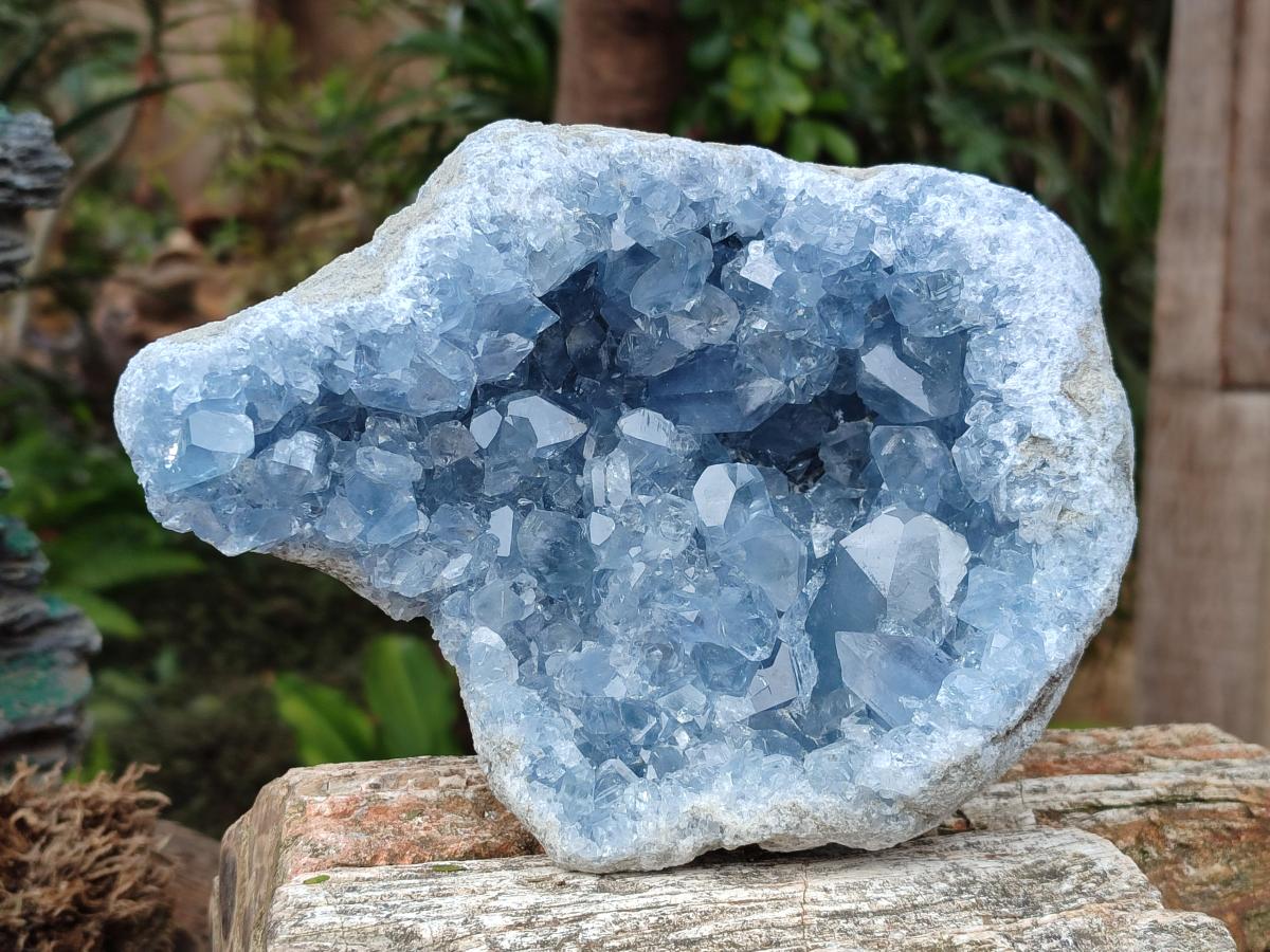 Natural Large Blue Celestite Geode Specimen x 1 From Sakoany, Madagascar - Toprock Gemstones and Minerals 