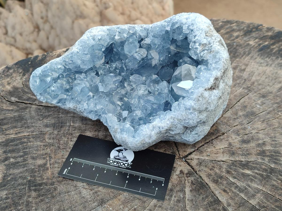 Natural Large Blue Celestite Geode Specimen x 1 From Sakoany, Madagascar - Toprock Gemstones and Minerals 