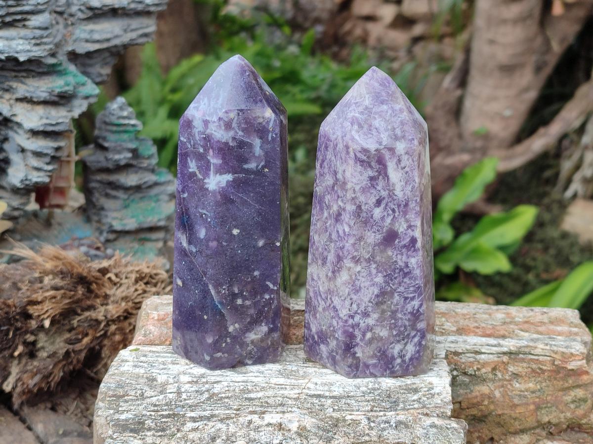 Polished Lepidolite Display Crystals x 3 From Ambatondrazaka, Madagascar - Toprock Gemstones and Minerals 