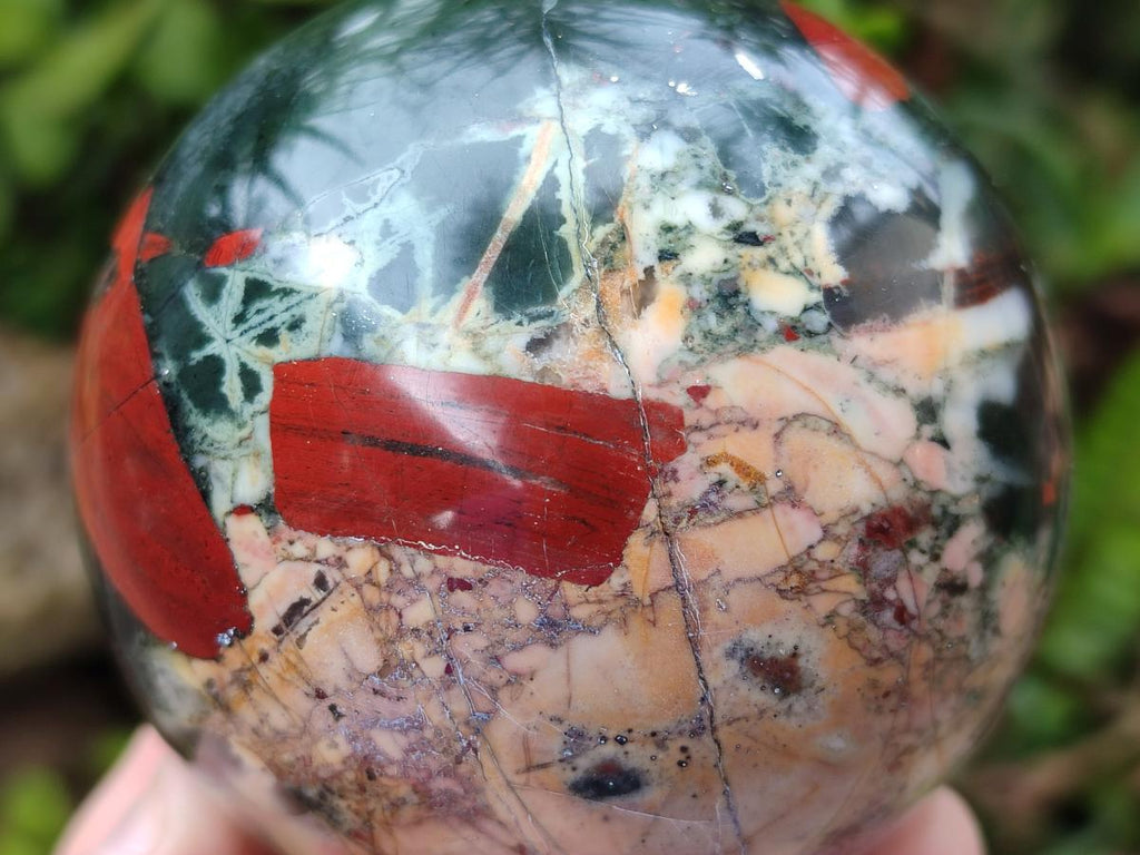 Polished Bloodstone Spheres x 3 From Swaziland - Toprock Gemstones and Minerals 