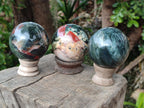 Polished Bloodstone Spheres x 3 From Swaziland - Toprock Gemstones and Minerals 
