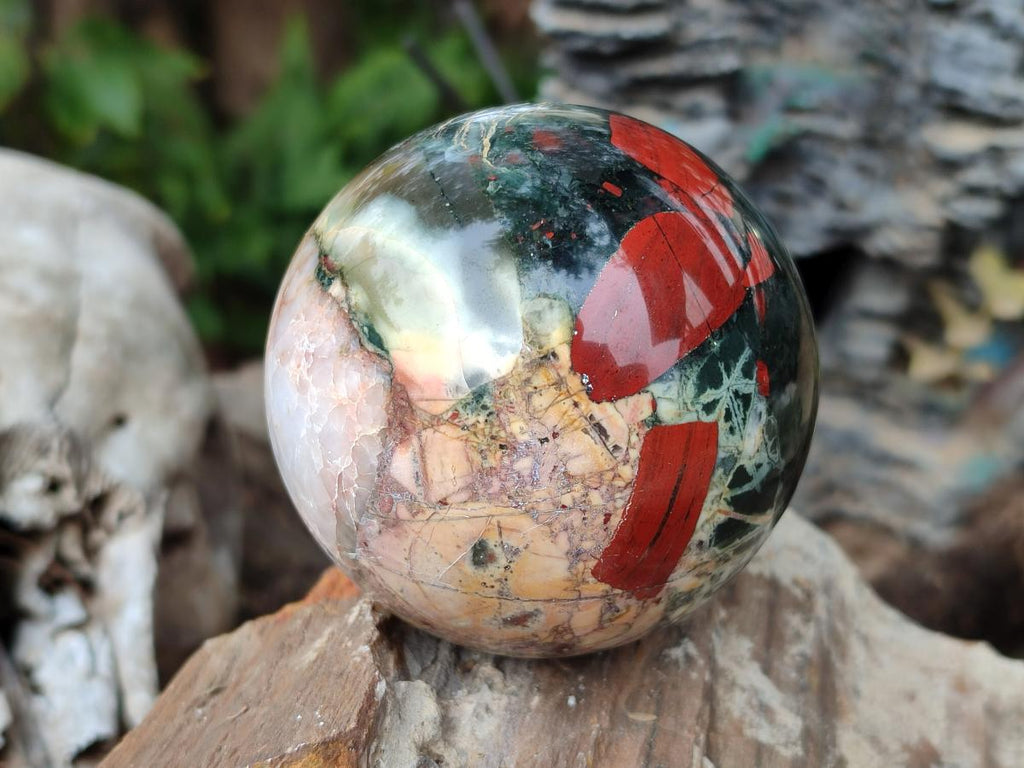 Polished Bloodstone Spheres x 3 From Swaziland - Toprock Gemstones and Minerals 