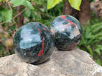 Polished Bloodstone Spheres x 3 From Swaziland - Toprock Gemstones and Minerals 