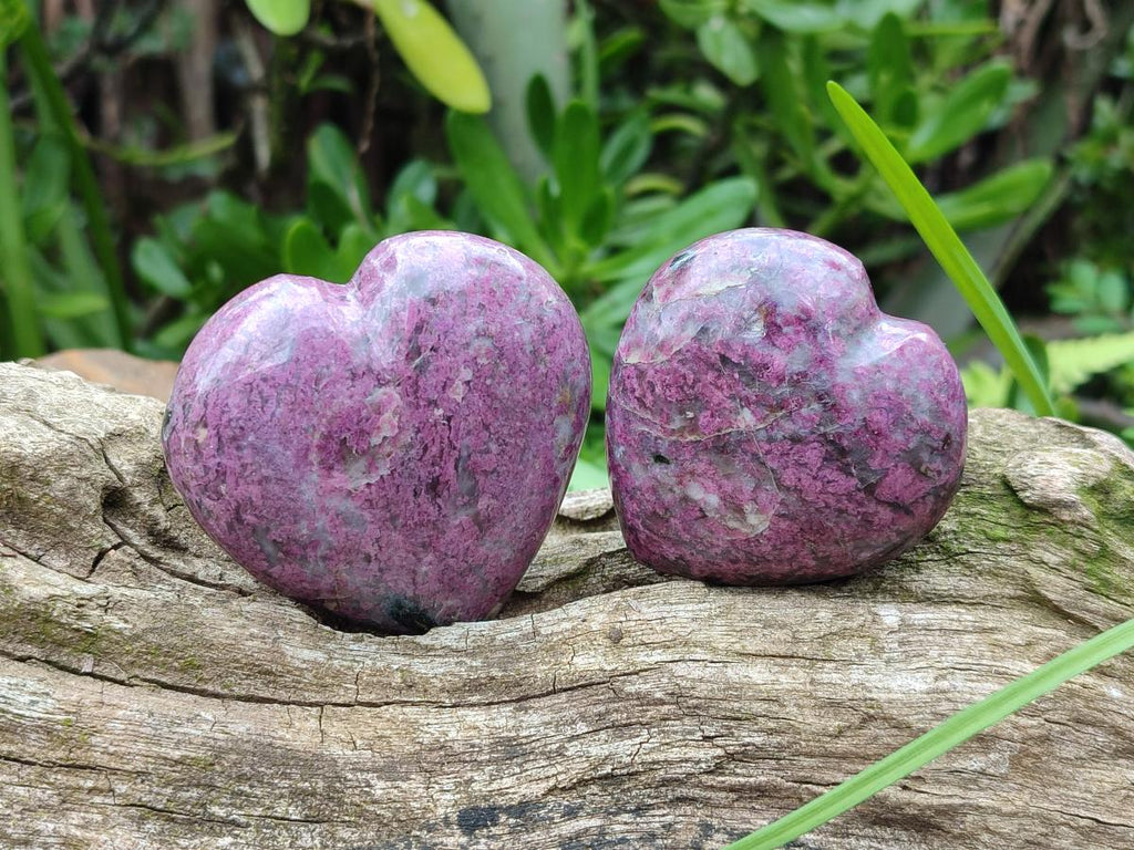 Polished Rubellite Pink Tourmaline Hearts x 12 From Ambatondrazaka, Madagascar - Toprock Gemstones and Minerals 